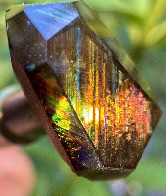 “Solstice Sun” – Faceted Rainbow Garnet Crystal – San Pedro Mountain, New Mexico 8.33 ct | 14.7mm x 10.5mm x 5.0mm