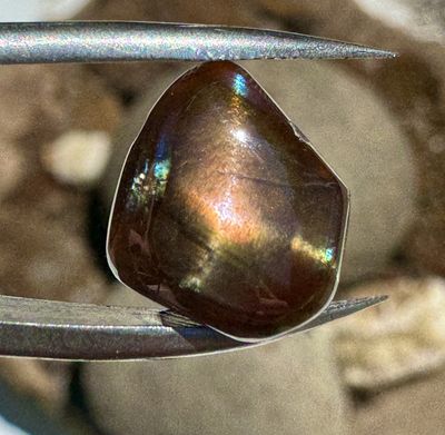 Asterized Rainbow Garnet Cabochon – San Pedro Mountain, New Mexico 6.63 ct | 12.15mm x 11.0mm x 4.95mm