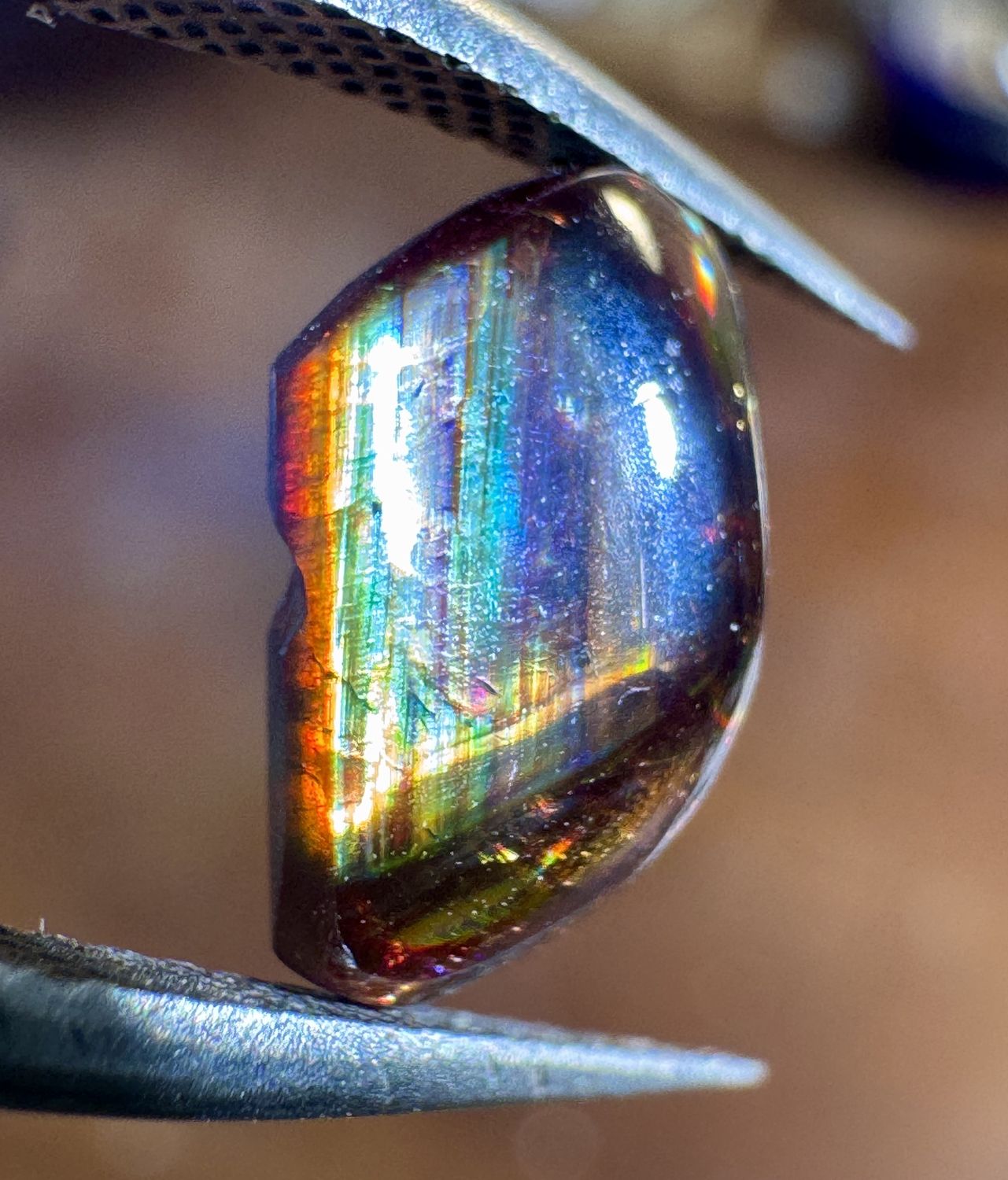 Freeform Rainbow Garnet Cabochon – Arlit, Niger 2.34 ct | 10.1mm x 5.8mm x 3.75mm