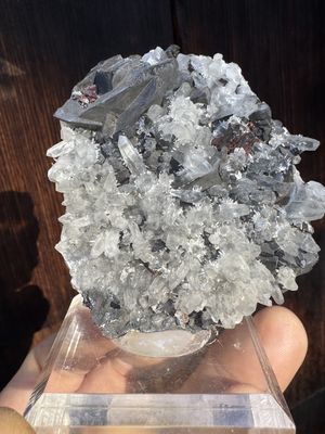 Tetrahedrite &amp; Brookite on Cactus Quartz – Butte, Montana  64.45 mm x 61 mm x 27.2 mm