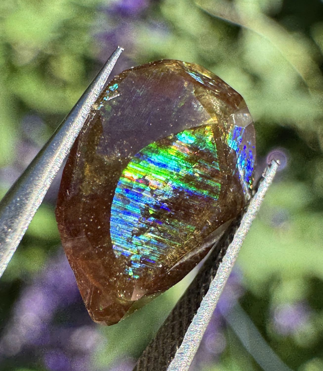 Faceted Rainbow Garnet | San Pedro Mountain, Santa Fe County, New Mexico 4.29 cts | 12.27 mm x 8.04 mm x 4.58 mm