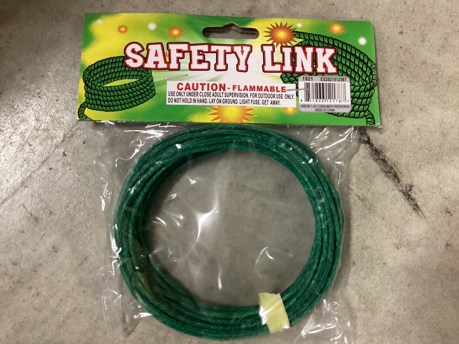 Safety Link Fuse 2sec/ inch 20 feet
