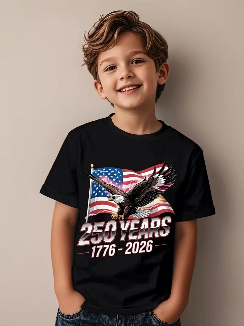 250th/kids shirt/black