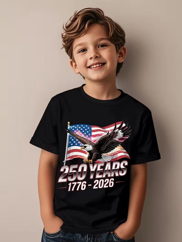 250th/kids shirt/black