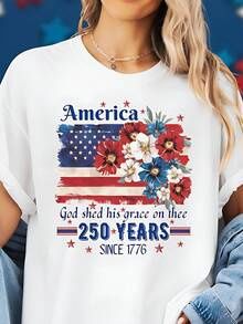 250th Plus Size Floral Shirt/Women's