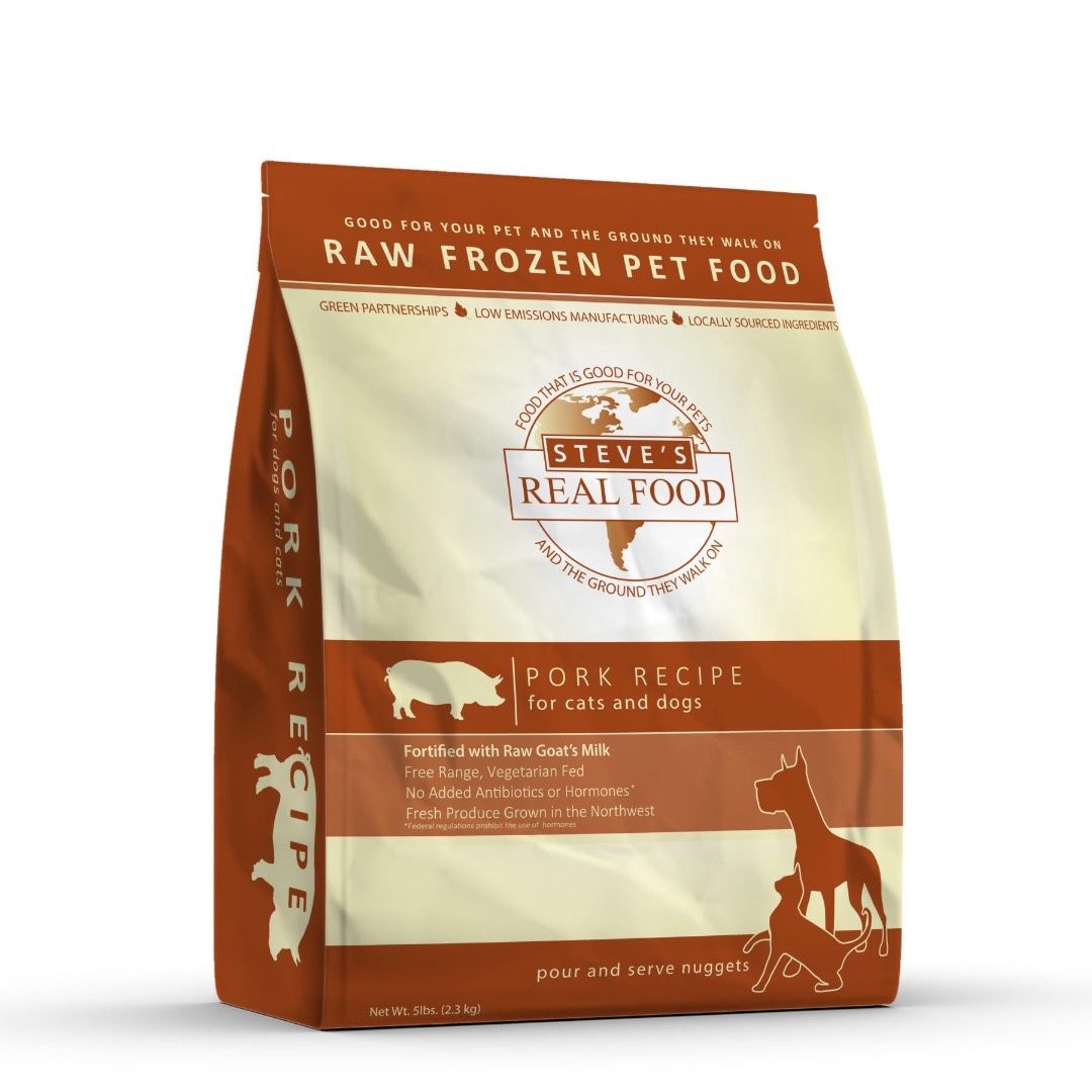 Steve&#39;s Real Food Dog &amp; Cat Frozen Raw Pork, Size: 5lb