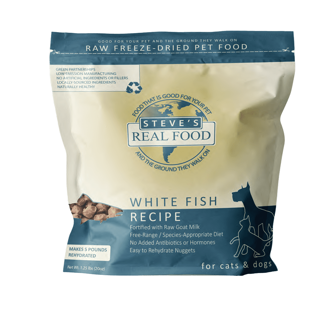 Steve&#39;s Real Food Dog &amp; Cat Freeze Dried Raw Whitefish 20oz