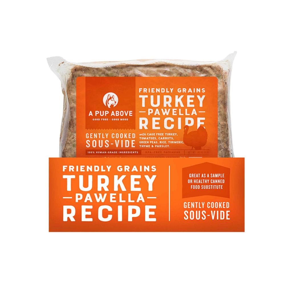 A Pup Above Frozen Gently Cooked Turkey Pawella, Size: 1lb Square
