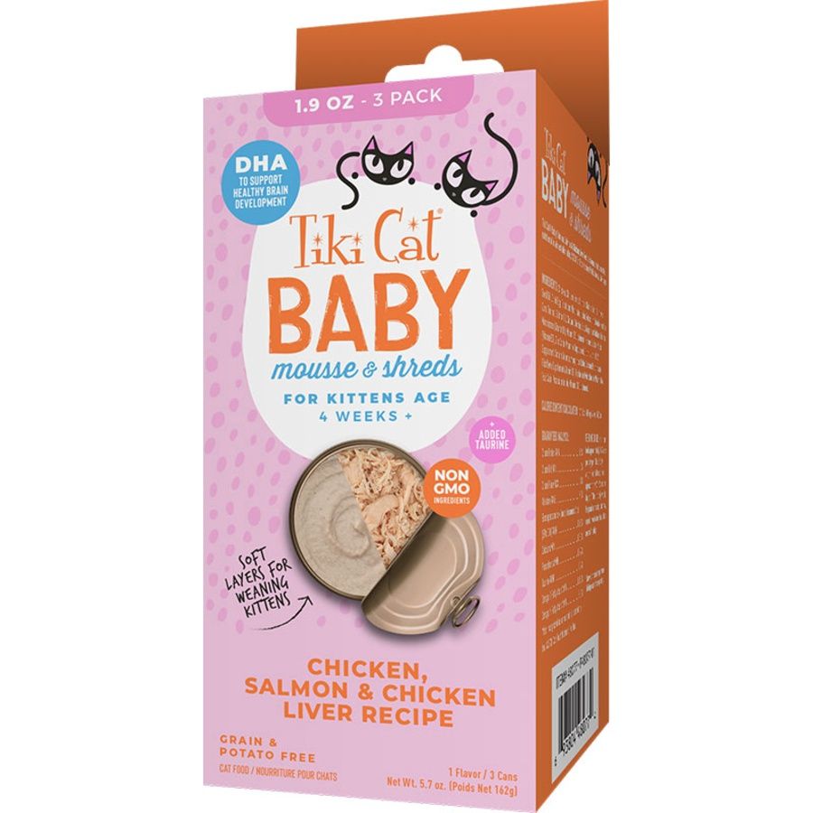 Tiki Cat Kitten Chicken &amp; Salmon &amp; Chicken Liver 1.9oz 3 Pack