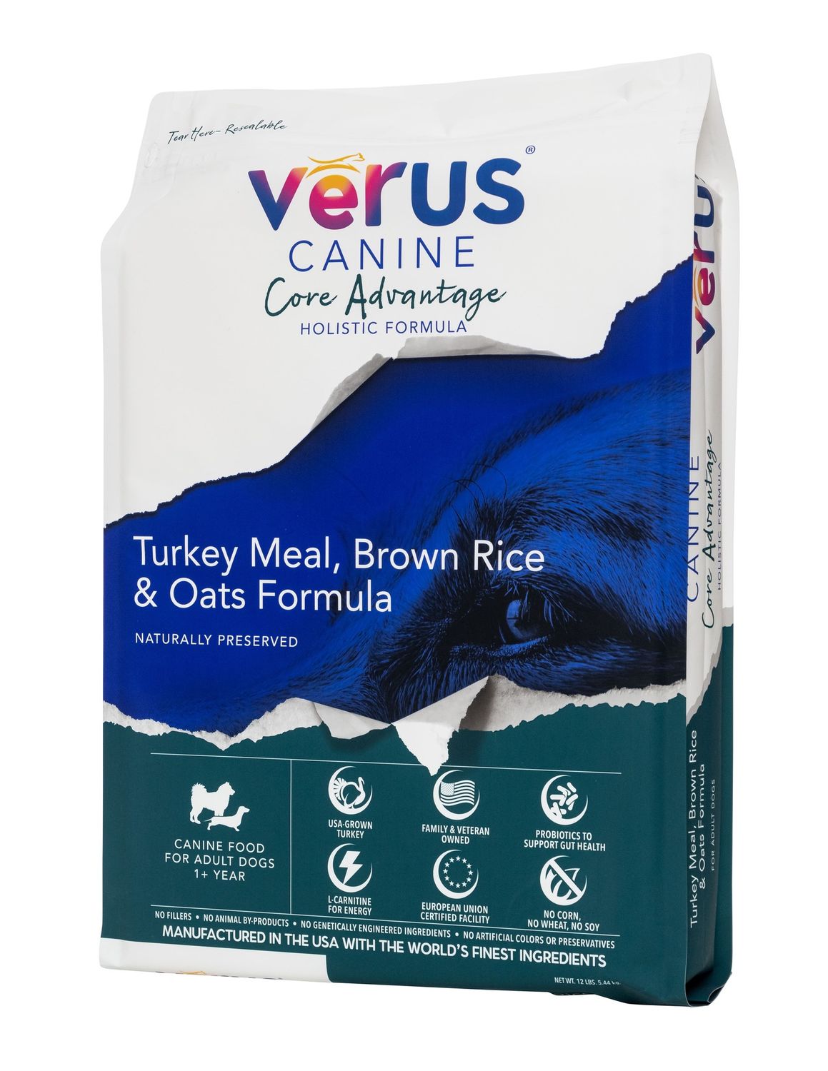 Verus Dog Turkey, Brown Rice &amp; Oats, Size: 4lb
