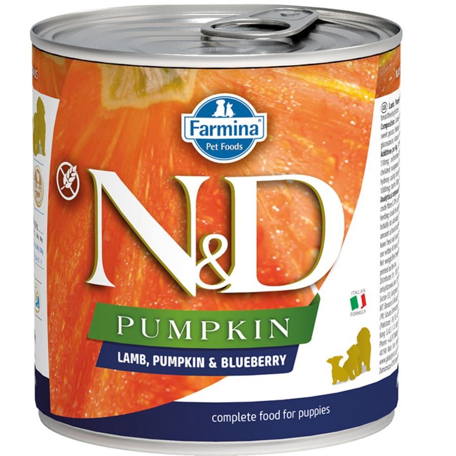 Farmina Dog Can Pumpkin Puppy Lamb Blueberry 10oz