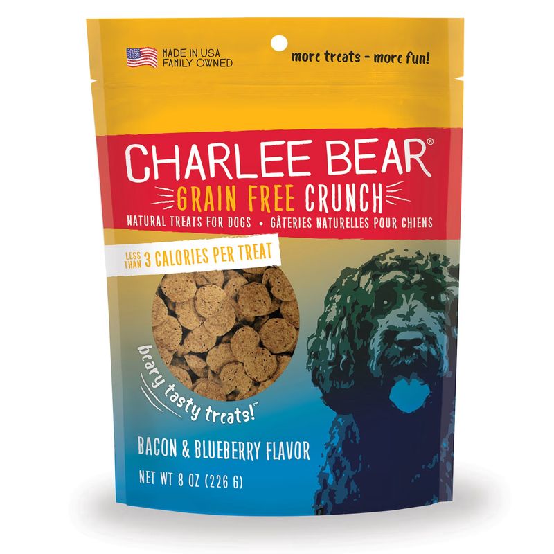 Charlee Bear Dog Crunch Grain Free Bacon &amp; Blueberry 8oz