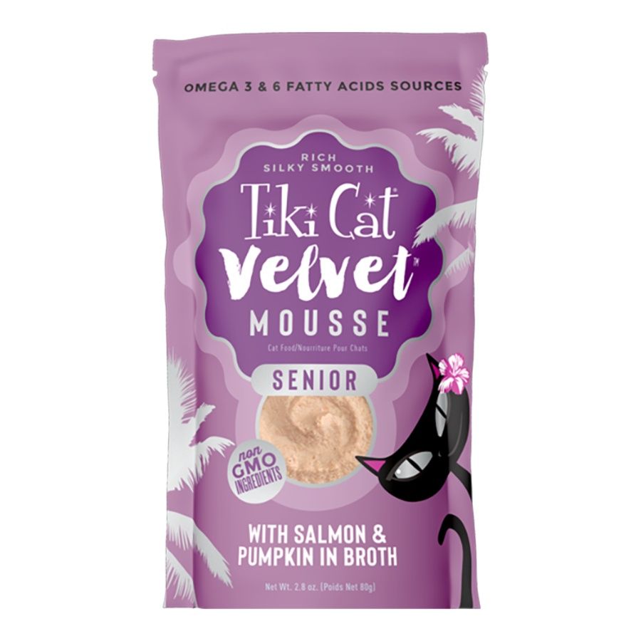 Tiki Cat Mousse With Salmon &amp; Pumpkin Senior Pouches 2.8oz