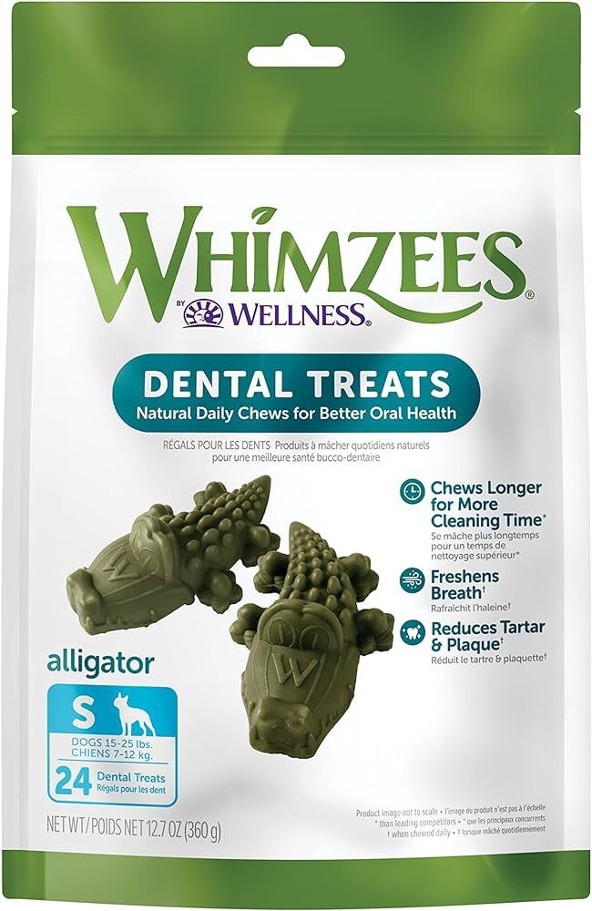 Wellness Dog Whimzees Dental Treats Alligator, Size: Small