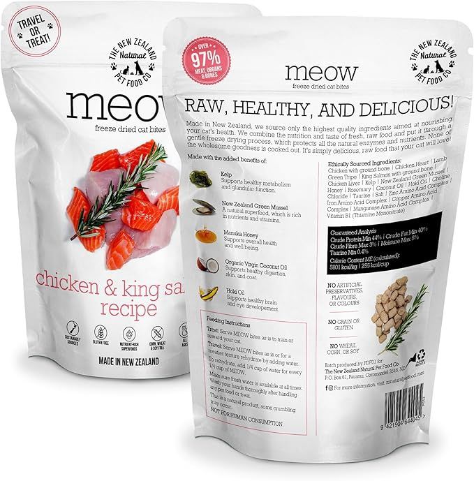 New Zealand Pet Cat Freeze Dried Chicken &amp; King Salmon