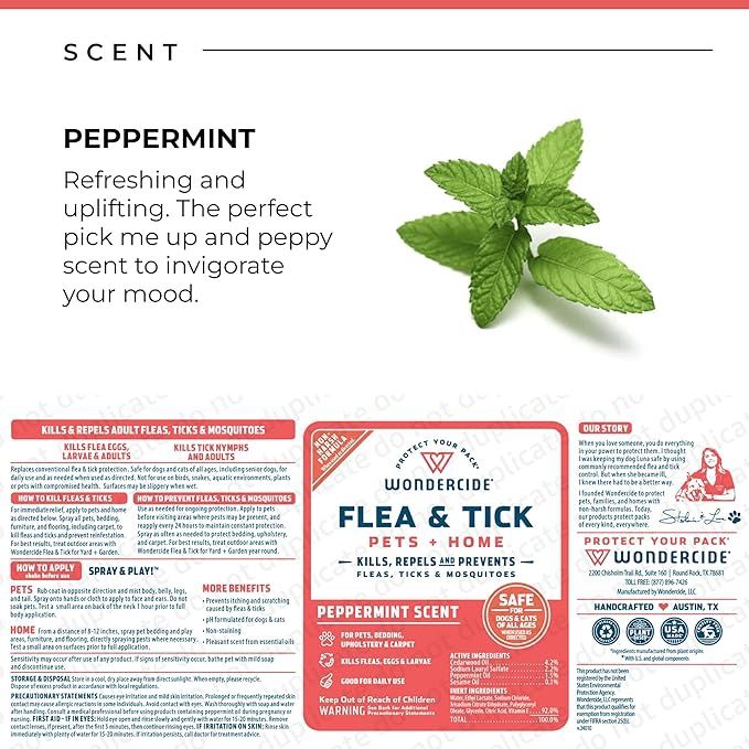 Wondercide Dog &amp; Cat Peppermint Home &amp; Pet Flea &amp; Tick Spray