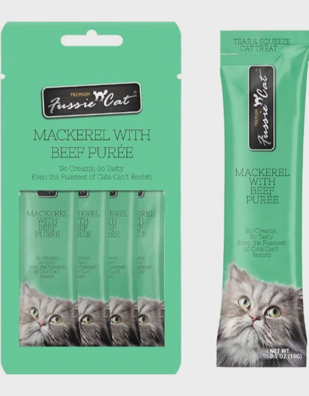 Fussie Cat Puree Mackerel &amp; Beef 2oz