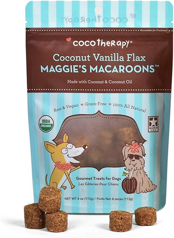 Coco Therapy Dog Maggies Macaroons Coconut Vanilla Flax 4oz