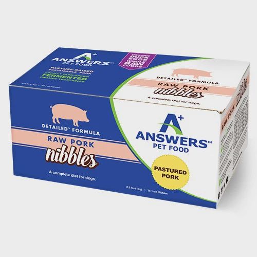 Answers Dog Frozen Raw Pork, Size: 2.2lb Nibbles
