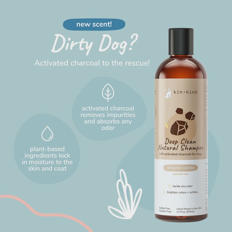 kin+kind Dog Deep Clean Shampoo Almond &amp; Vanilla 12oz