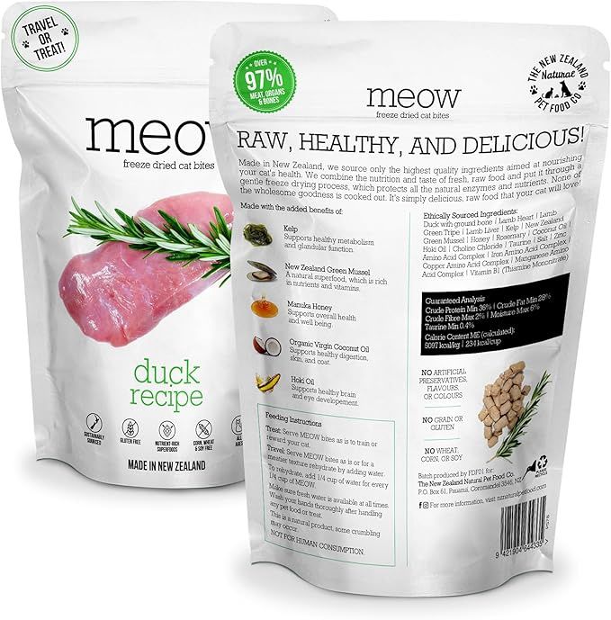 New Zealand Pet Cat Freeze Dried Duck Treats 1.76oz