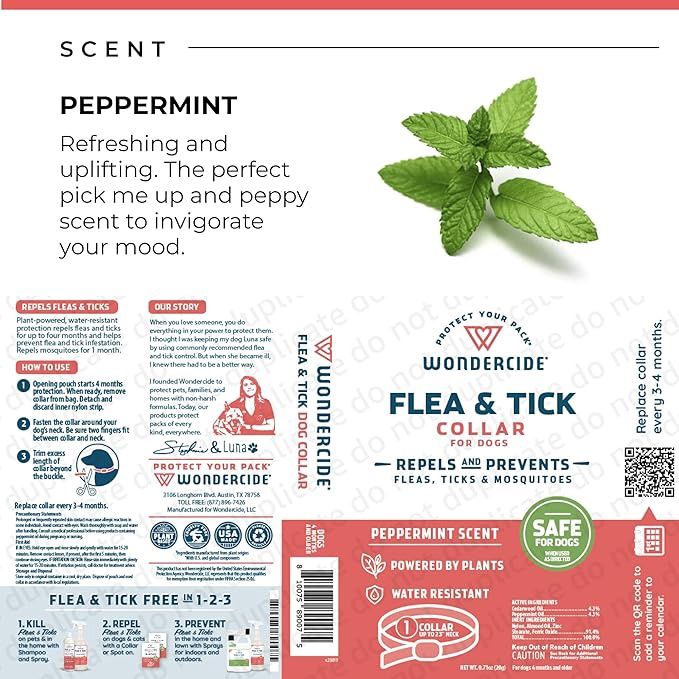 Wondercide Dog Flea &amp; Tick Peppermint Collar