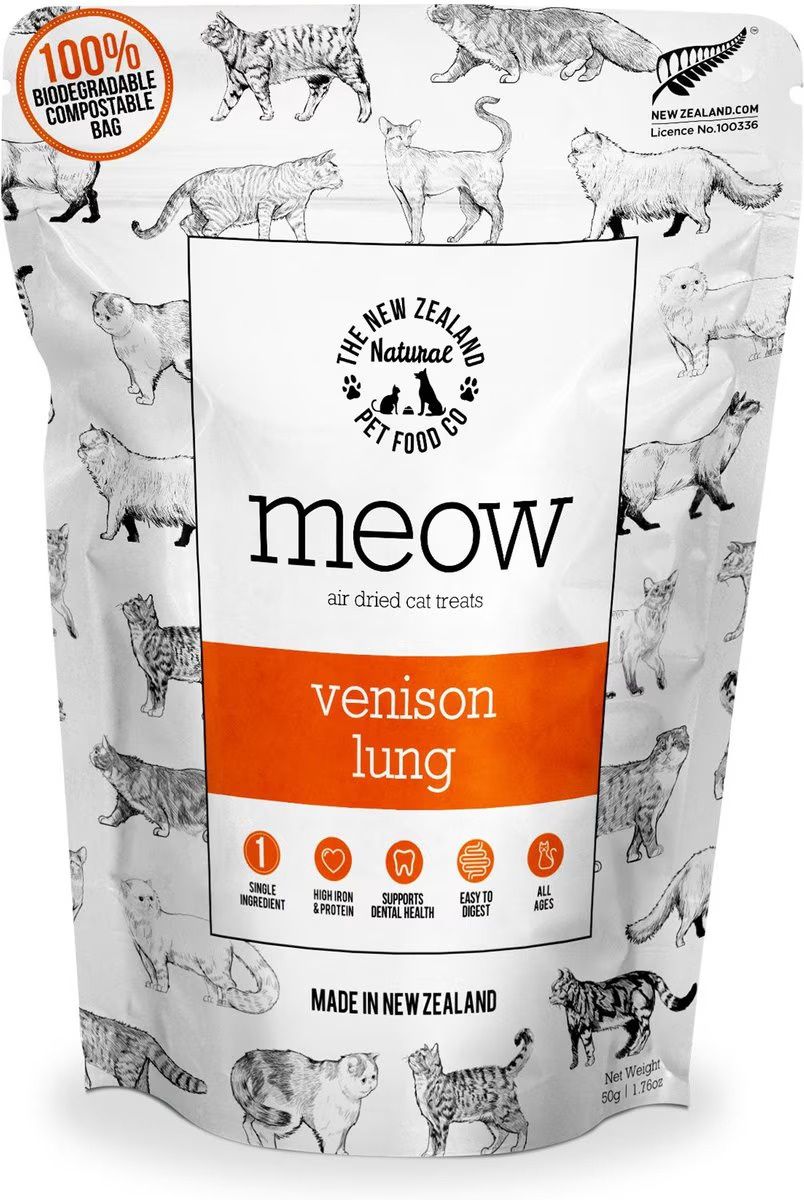 New Zealand Pet Cat Air Dried Venison Lung Treats 1.76oz