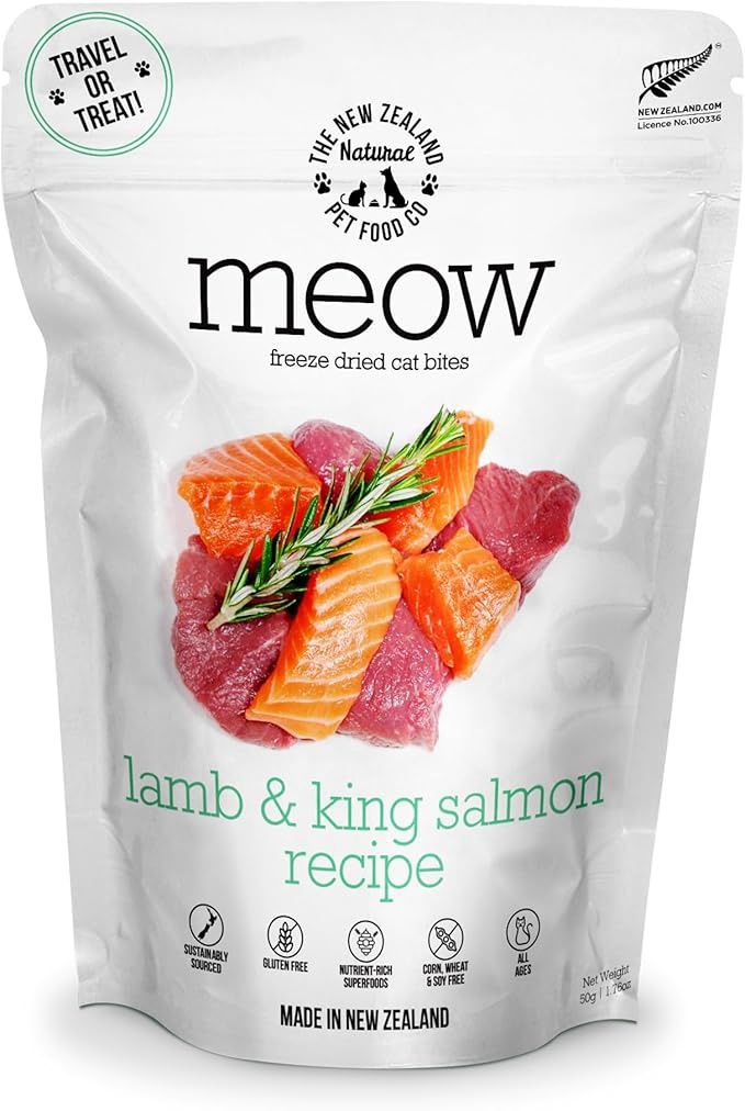 New Zealand Pet Cat Freeze Dried Lamb &amp; King Salmon Treats 1.76oz