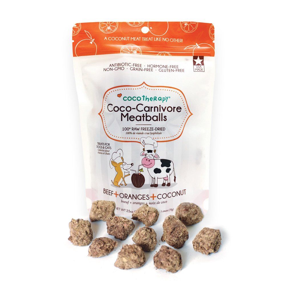 Coco Therapy Dog Carnivore Meatball Beef &amp; Orange 2.5oz