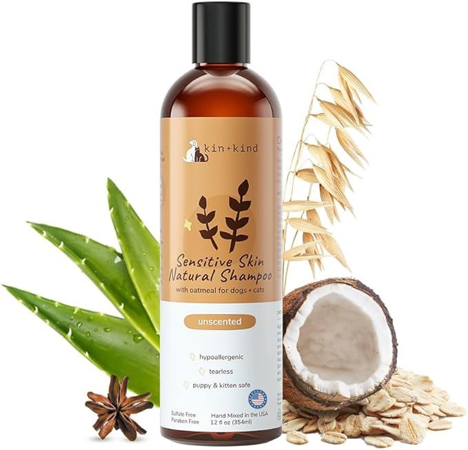 Kin + Kind Dog &amp; Cat Sensitive Skin Unscented Shampoo 12oz