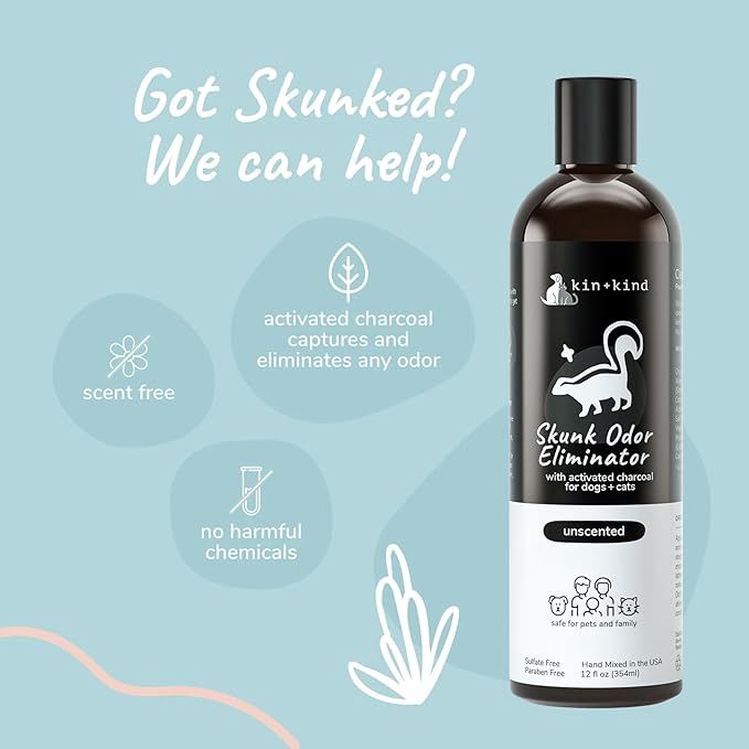 kin+kind Dog &amp; Cat Skunk Odor Eliminator Shampoo 12oz