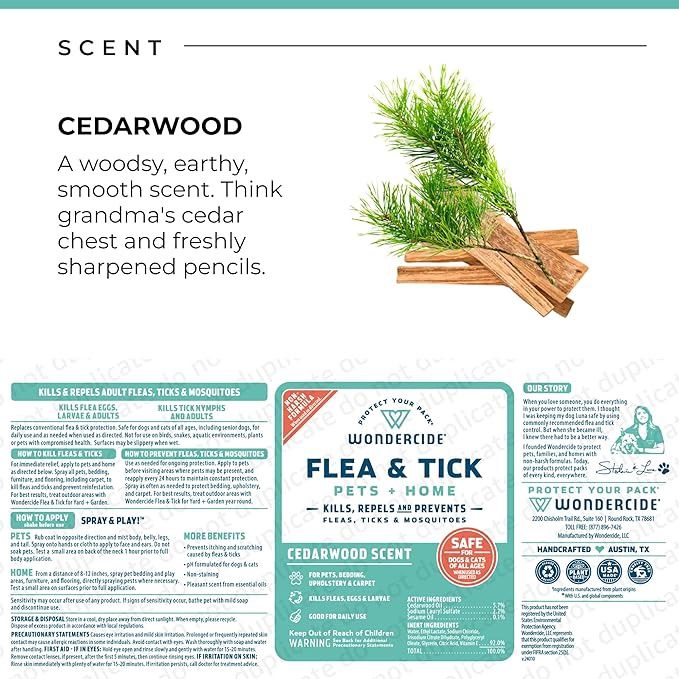 Wondercide Dog &amp; Cat Cedarwood Home &amp; Pet Flea &amp; Tick Spray