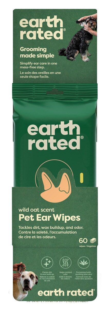 Earth Rated Dog Ear Wipes 60 Count