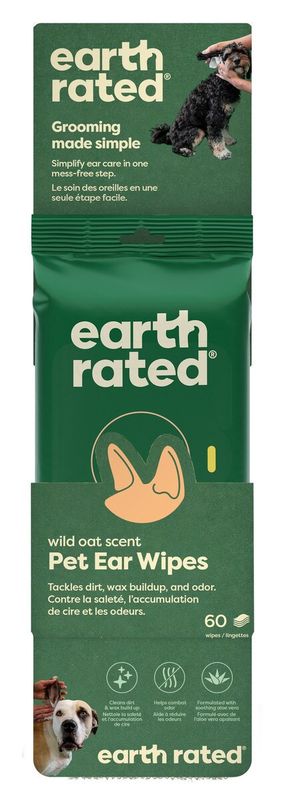 Earth Rated Dog Ear Wipes 60 Count