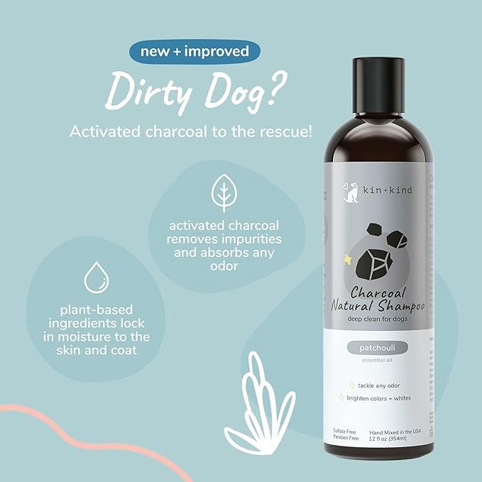 kin+kind Dog Charcoal Shampoo Patchouli 12oz