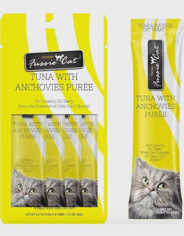 Fussie Cat Puree Tuna &amp; Anchovies 2oz
