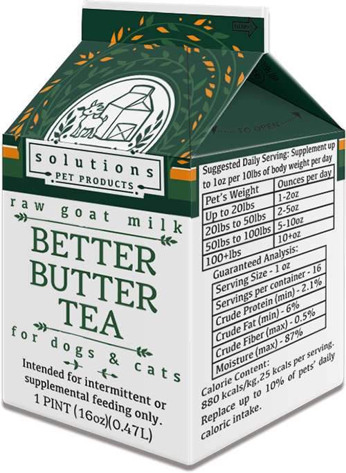 Solutions Frozen Raw Goat Milk Better Butter Tea, Size: 16 Oz