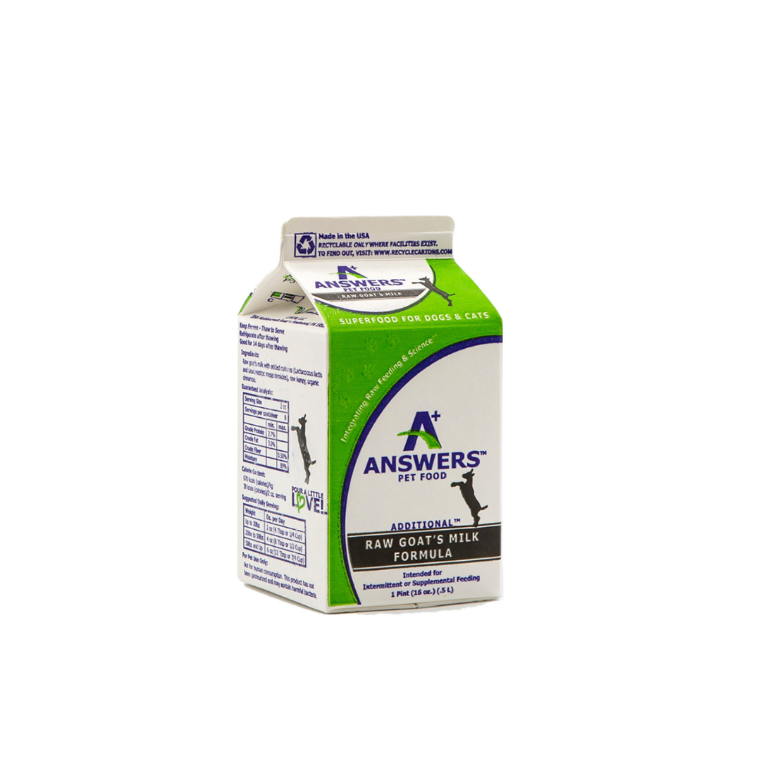 Answers Frozen Raw Goats Milk, Size: Pint