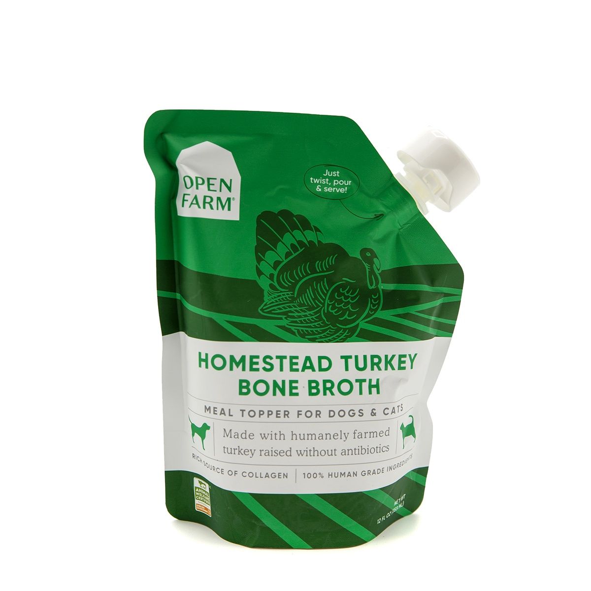 Open Farm Dog &amp; Cat Bone Broth Turkey, Size: 12oz