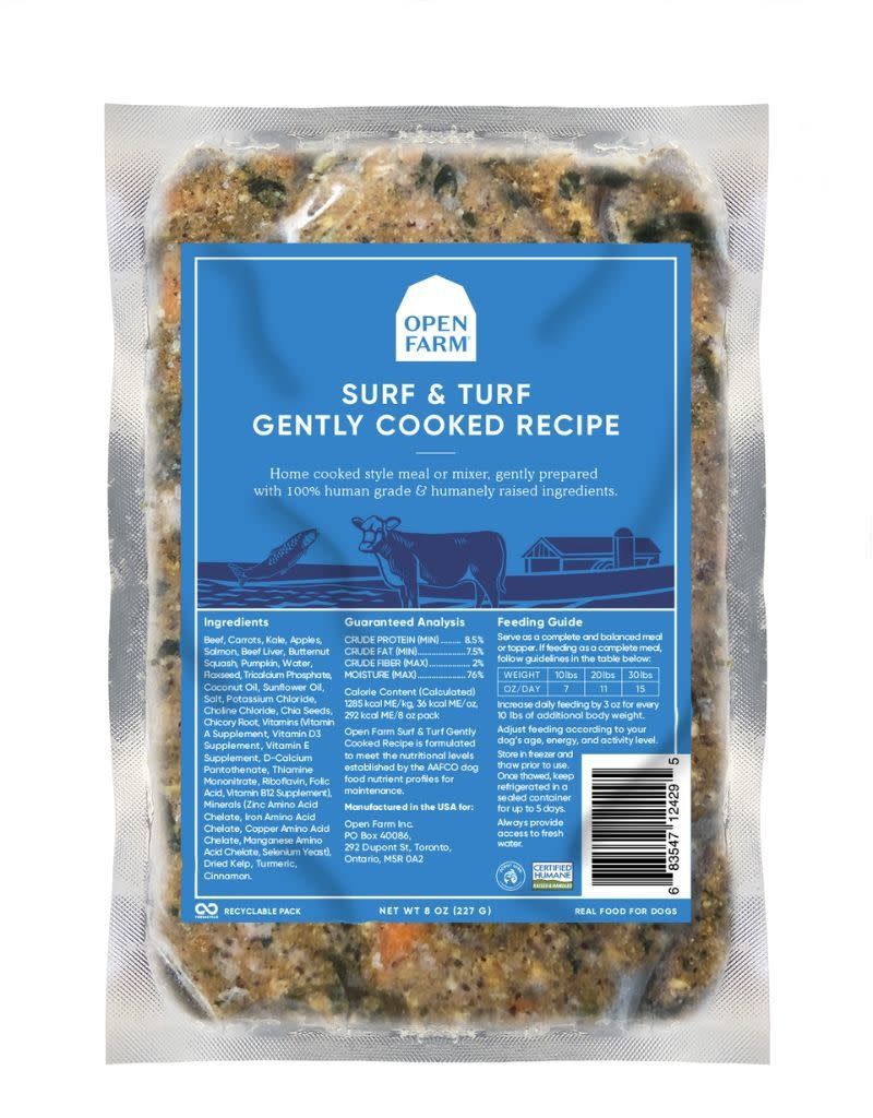 Open Farm Dog Frozen Gently Cooked Surf &amp; Turf, Size: 8oz