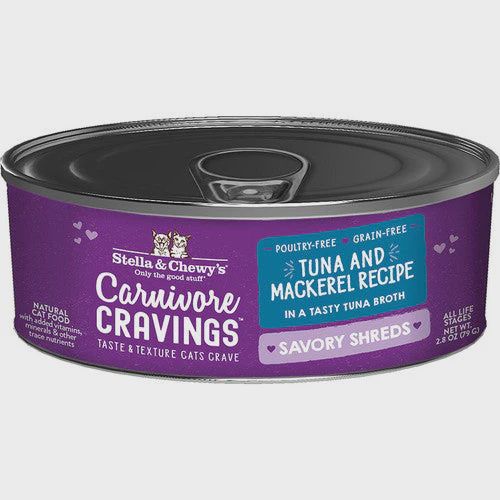 Stella &amp; Chewy&#39;s Cat Carnivore Cravings Shreds Tuna &amp; Mackerel 2.8oz