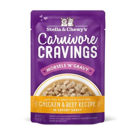 Stella &amp; Chewy&#39;s Cat Carnivore Cravings Morsels Chicken &amp; Beef 2.8oz