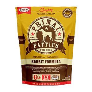 Primal Dog Frozen Raw Rabbit, Size: 6lb