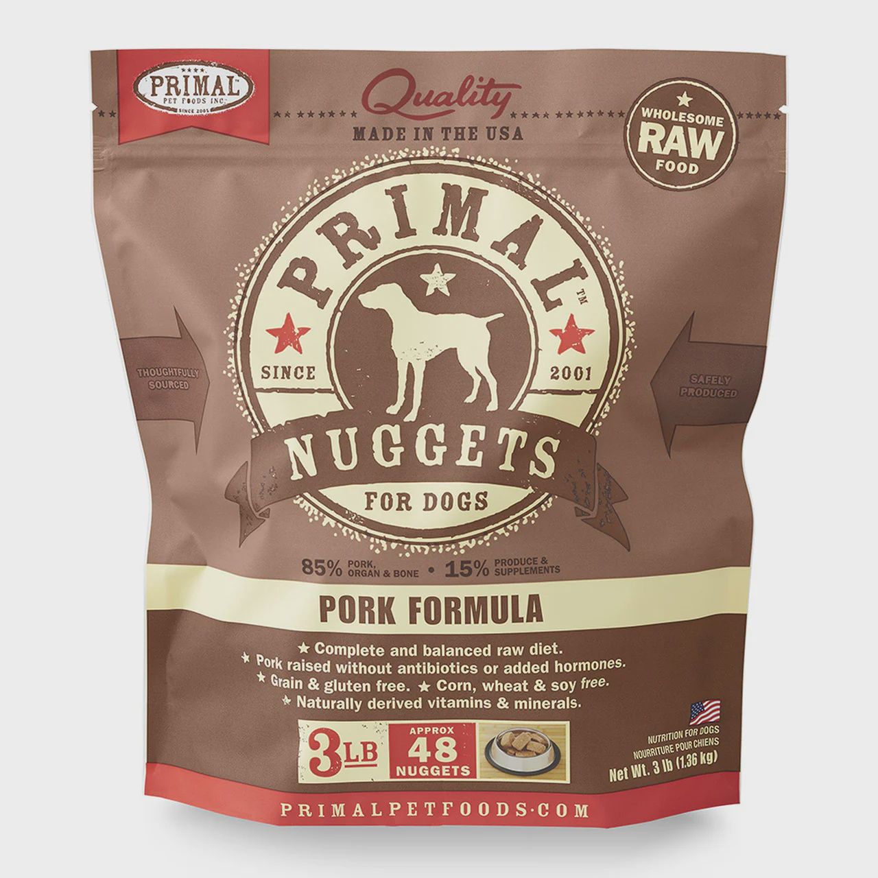Primal Dog Frozen Raw Pork, Size: 6lb
