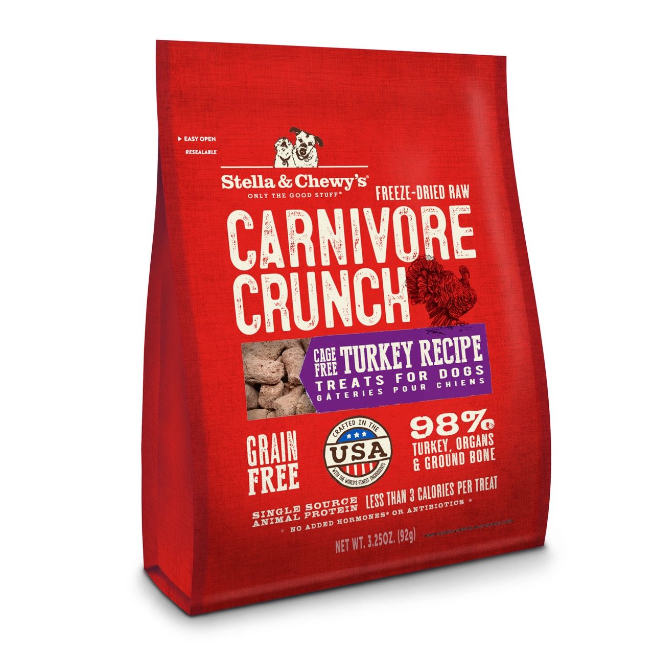 Stella &amp; Chewy&#39;s Dog Carnivore Crunch Turkey 3.25oz