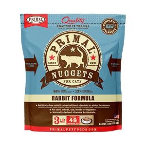 Primal Cat Frozen Raw Rabbit, Size: 3lb