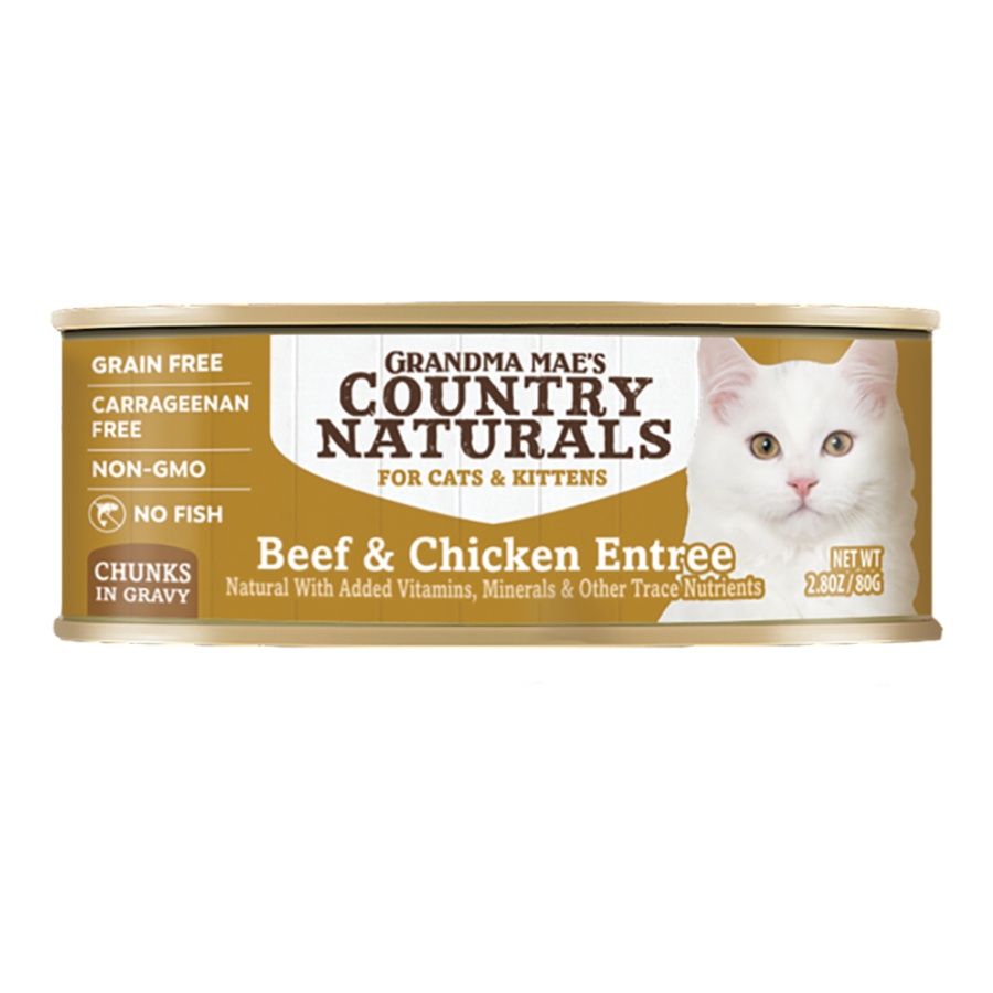 Grandma Mae&#39;s Cat Chunks Beef &amp; Chicken 2.8oz