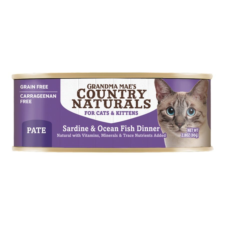 Grandma Mae&#39;s Cat Pate Sardine &amp; Ocean Fish Dinner, Size: 2.8oz