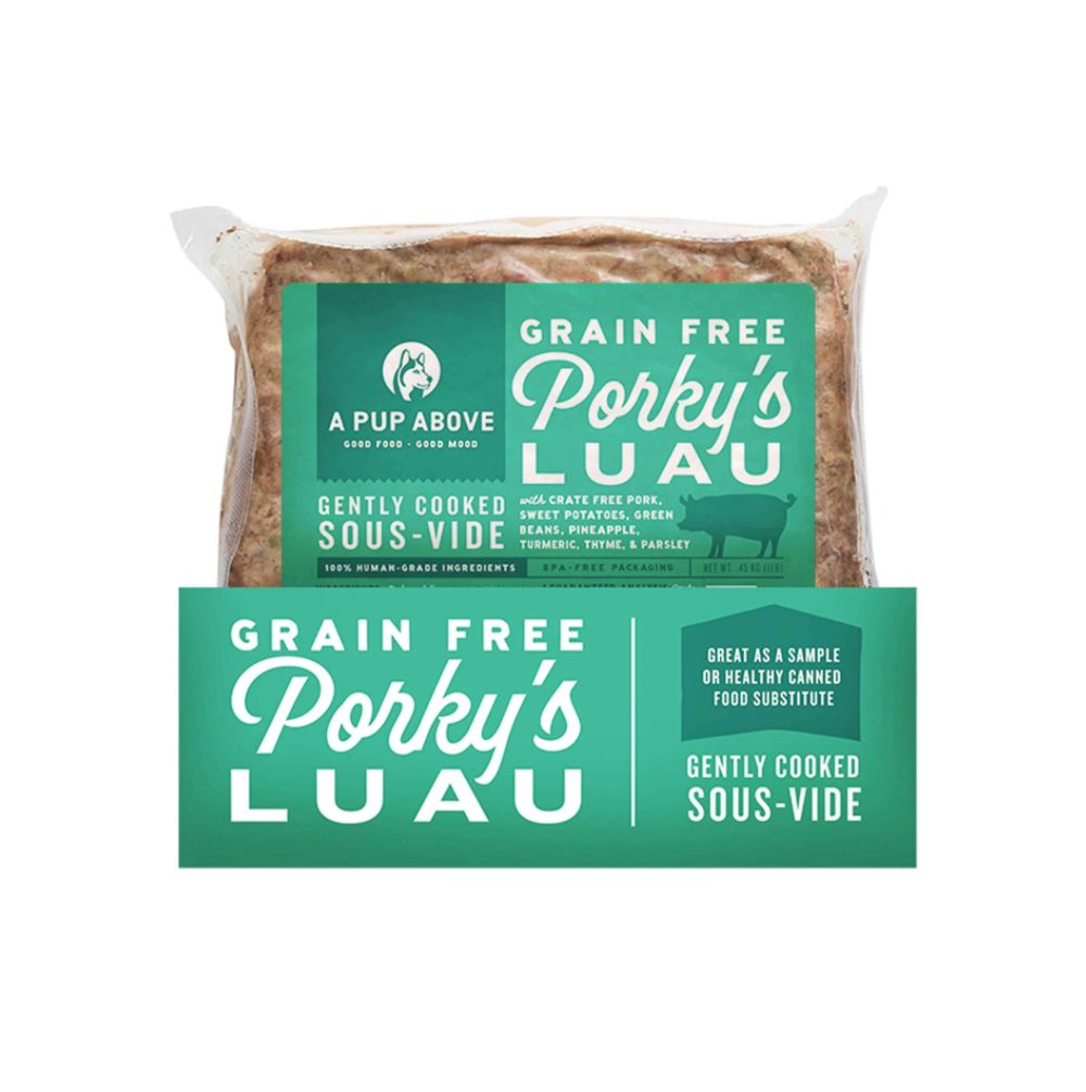 A Pup Above Frozen Gently Cooked Porky&#39;s Luau, Size: 1lb Square