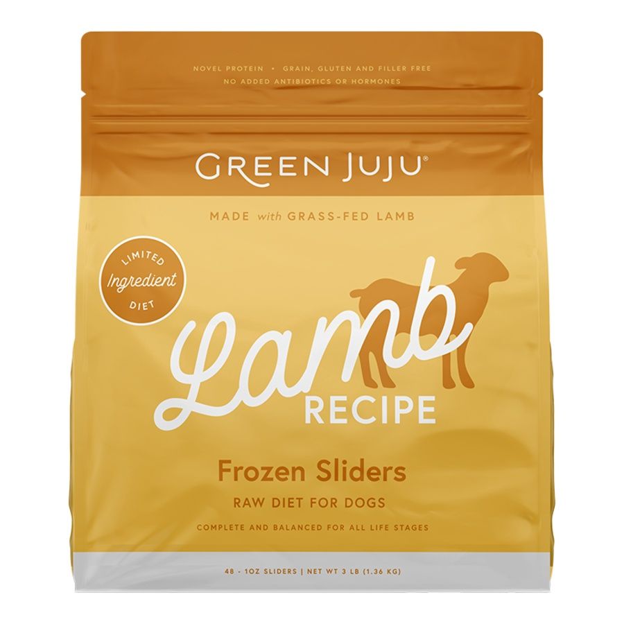 Green Juju Dog Frozen Lamb Sliders, Size: 3lb